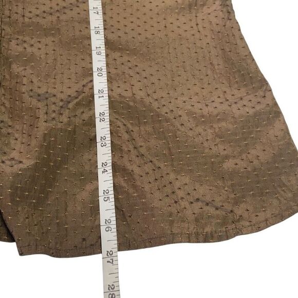 Apt 9 Bronze Clip Dot Ruffle Placket Puff Sleeve Top - Picture 6 of 7
